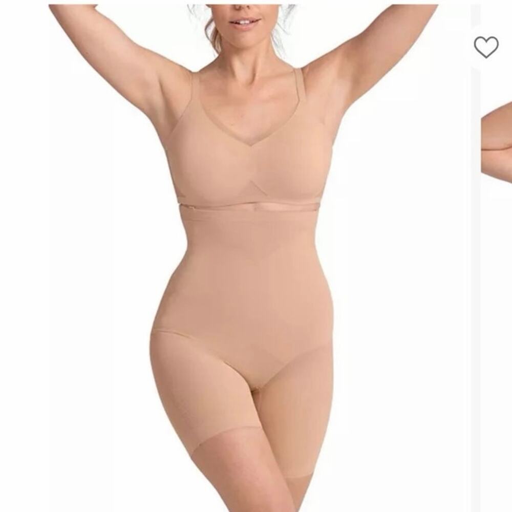 New Honeylove SuperPower Mid Waist Shaper Shorts Size Small Sand Nude NWT